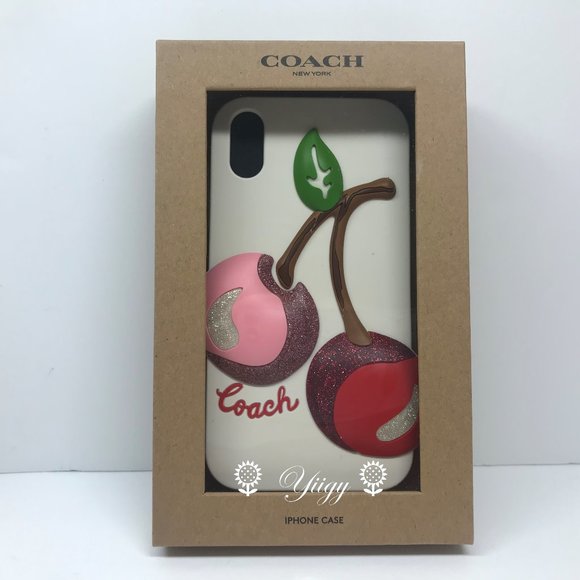 š¼ Coach F75858 š¼ iPhone XR Case Oversized Cherry Cover NEW AUTH š¼ S15